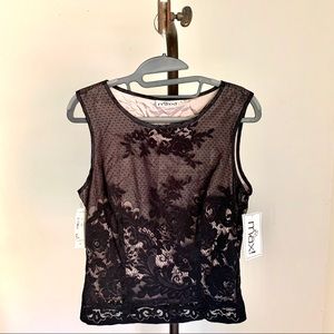 Vintage TO THE MAX Black Lace Sleeveless Top NWT